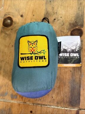 NWT Wise Owl Outfitters DoubleOwl Camping Hammock - Teal Blue